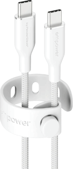 PanzerGlass empower 240 W USB‑C Apa - USB‑C Apa Adat És Töltőkábel 1,2 m - Fehér