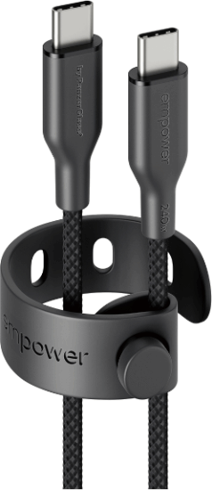 PanzerGlass Empower 240 W USB‑C Apa - USB‑C Apa 2.0 Adat És Töltőkábel 1,2m - Fekete
