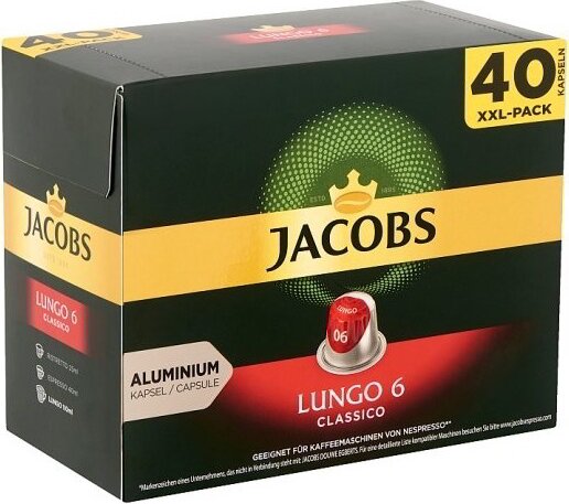 Douwe Egberts Jacobs Lungo 6 Classico Nespresso kompatibilis Kávé kapszula 40 db