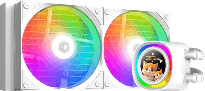 ID-Cooling FX240 LCD WHITE A-RGB Univerzális CPU Vízhűtő - Fehér