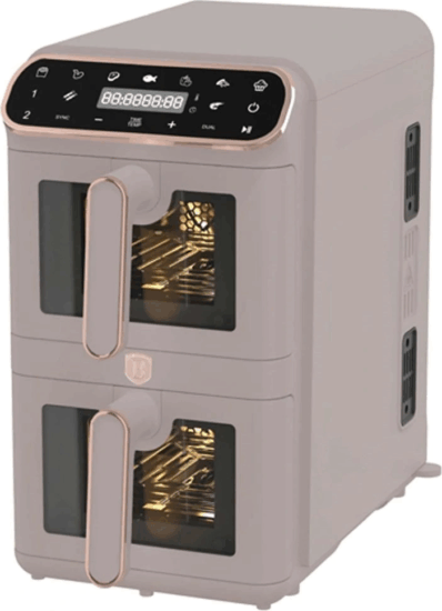 Berlinger Haus BH/9804 AirFryer Forrólevegős sütő 2x5,5L 2460 Watt - Matt taupe