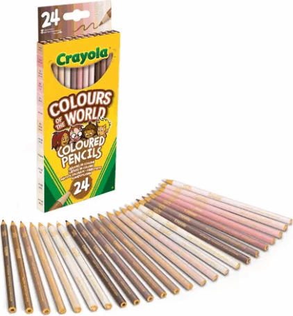 Crayola Sokszínű Világ bőrszín árnyalatú színes ceruza készlet (24 db / csomag)