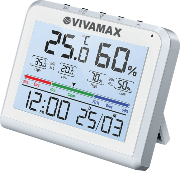 Vivamax D6 Digitális Hőmérséklet és Páratartalom Mérő - Fehér