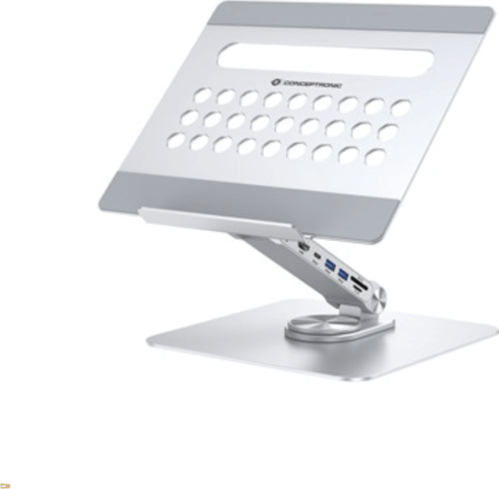 Conceptronic DONN27G Állítható / Dönthető 17" Laptop Asztali Állvány és Dokkoló - EZüst