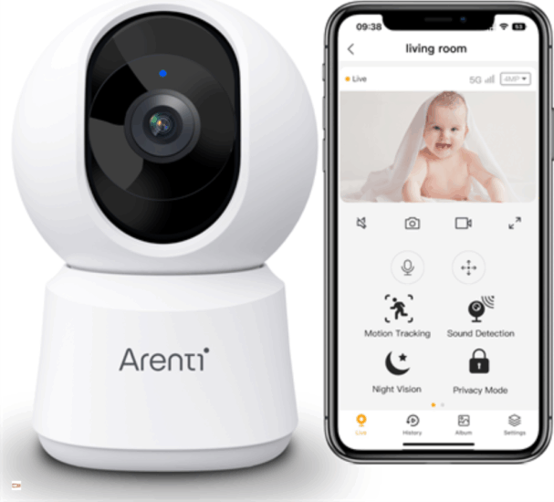 Arenti P2Q 3.6mm 4MP Beltéri IP Dome kamera - Fehér
