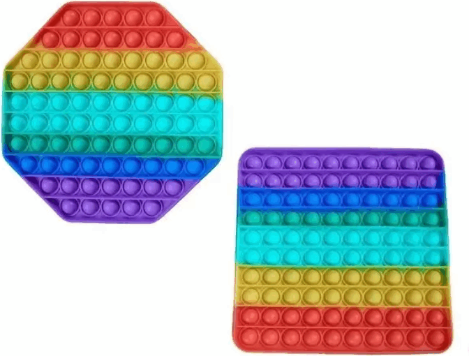 Push Poppers Jumbo szivárvány színű szilikon stresszoldó játék - Többféle