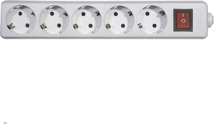 Emos 250V Szerelhető Kapcsolós Hálózati elosztó kábel nélkül 5 aljzatos - Fehér