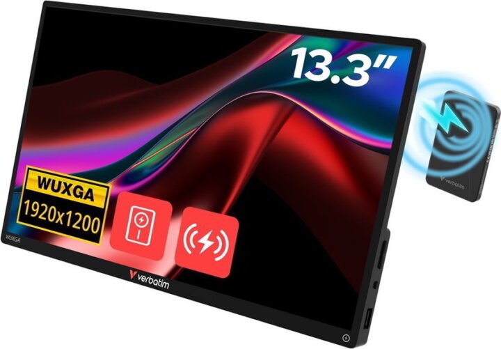 Verbatim 13,3" 32087 16:10 WUXGA IPS Érintőkijelzős Hordozható Monitor + 5000mAh Powerbank - Fekete Verbatim 13,3" 32087 16:10 WUXGA IPS Érintőkijelzős Hordozható Monitor + 5000mAh Powerbank - Fekete