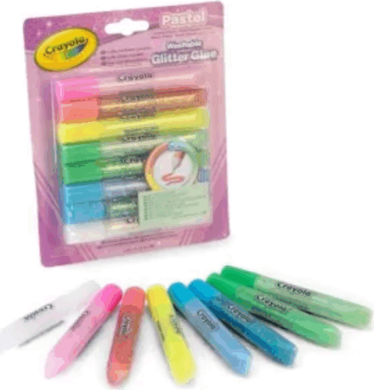 Crayola 8 darabos Pasztell csillámos dekor ragasztó szett