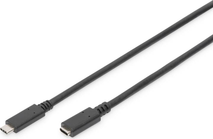 DIGITUS SuperSpeed USB Type-C anya - USB Type-C apa hosszabbító kábel 1,5m - Fekete