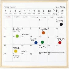 Kikkerland MH76-L Mágneses törölhető tervező falitábla naptárral 261 x 267 mm