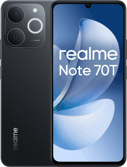 Realme Note 70T 4/128GB 4G Dual SIM Android Okostelefon - Fekete