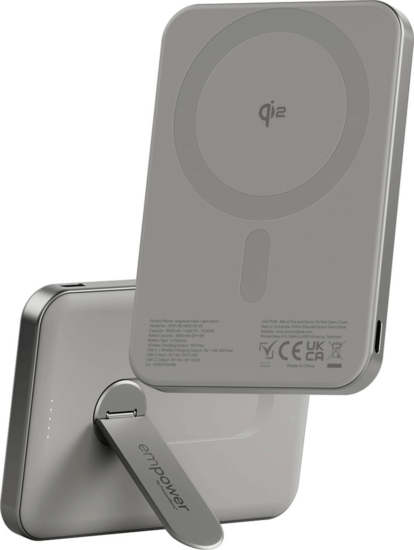 PanzerGlass Empower Powerbank kitámasztóval USB Type-C 5000mAh 20W - Szürke