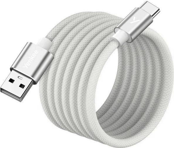 Yenkee YCU MAGNETIC 04 USB-A Apa - USB-C Apa 2.0 Adat és Töltőkábel 18 Watt 1,5 m - Fehér