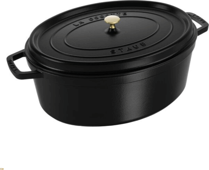 Staub La Cocotte 40509-509-0 Ovális Öntöttvas edény fedővel 41cm 12L - Fekete
