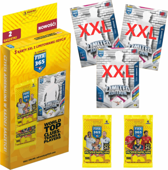 Panini: FIFA 365 2026 XXL Bliszter 6 darabos focis kártya csomag Panini: FIFA 365 2026 XXL Bliszter 6 darabos focis kártya csomag