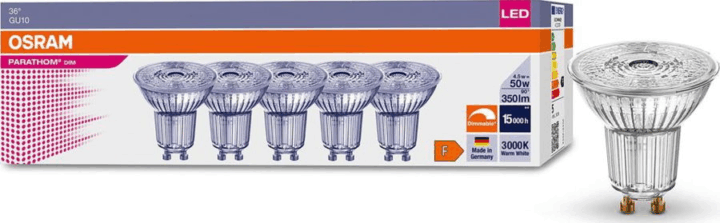 Osram LED Reflektor izzó készlet 5 darab 4,5W 350lm 3000K GU10 - Meleg fehér Osram LED Reflektor izzó készlet 5 darab 4,5W 350lm 3000K GU10 - Meleg fehér