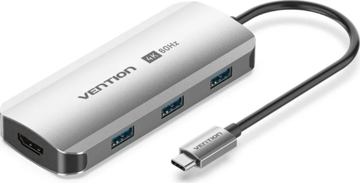 Vention TQDHB NB x Univerzális USB-C 5in1 Laptop Dokkoló Állomás 100 Watt - Szürke Vention TQDHB NB x Univerzális USB-C 5in1 Laptop Dokkoló Állomás 100 Watt - Szürke