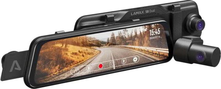 LAMAX S8 Dual GPS Full HD Autós Menetrögzítő Kamera - Fekete