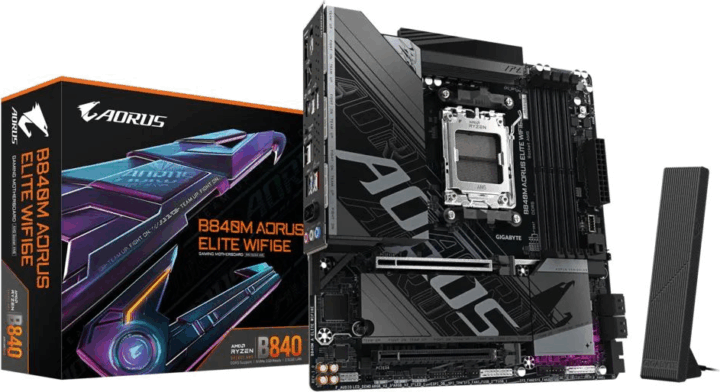 Gigabyte B840M Aorus Elite WiFi6E DDR5 AMD AM5 MicroATX Alaplap