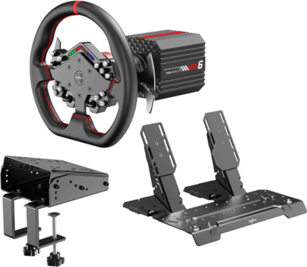 PXN VD6 Direct Drive WDS Kormány / pedál és bilincs Szimulátor szett - Fekete (PC)