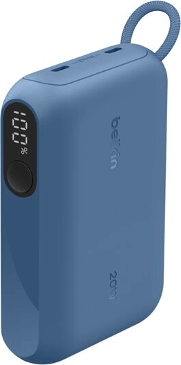 Belkin BPB027HQBL Powerbank Integrált USB Type-C Kábellel / 10000mAh 20W - Kék