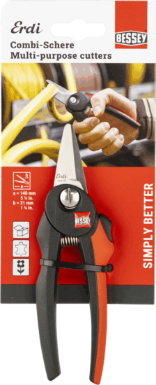 Bessey D47-2 Multifunkciós rozsdamentes acél olló - Fekete/Piros