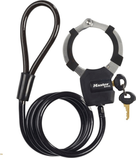 Master Lock 8275EURDPROBLK Acél Roller bilincses kábelzár 1m - Fekete/Ezüst