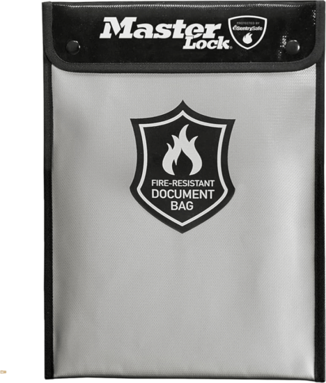 Master Lock FBWLZ0EURHRO Tűzálló Irattáska 2,8L A4 dokumentumokhoz - Fekete/ Ezüst
