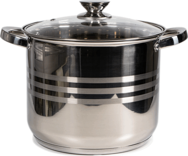 TOO LP-7173-9L Prémium Rozsdamentes Acél Lábas Üveg fedővel Ø 24cm 9L - Inox