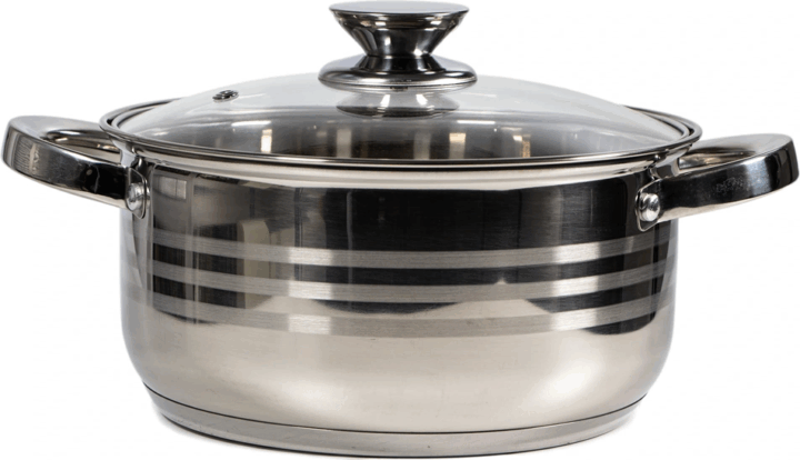 TOO LP-7172-4L Prémium Rozsdamentes Acél Lábas Üveg fedővel Ø 22cm 4,2L - Inox