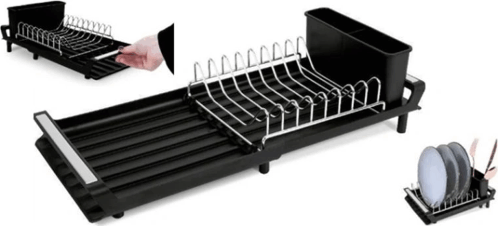 Berlinger Haus BH/8892 Állítható edényszárító 27,9-46,5 x 20 x 11,6 cm - Fekete / Rózsaarany