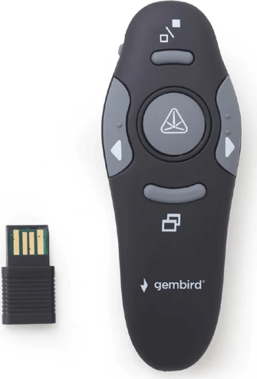 Gembird WP-L-11 Wireless Prezenter Piros Lézerrel - Fekete