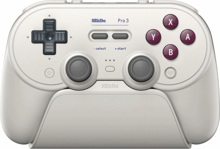 8BitDo Pro 3 Vezeték Nélküli Kontroller Töltőállomással (Nintendo Switch / Switch 2 / Switch Lite / PC / Android / IOS) - Fehér