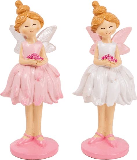 Iris polirezin tündér virágkehely szoknyában asztali Lakásdekoráció 2 x 15cm - Többféle