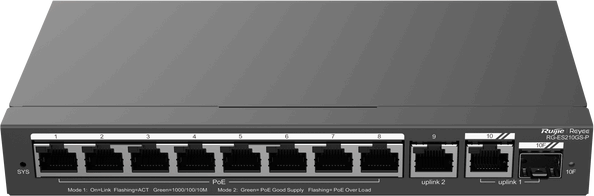 Reyee RG-ES210GS-P Fémházas 10-Port Gigabit Smart PoE Switch