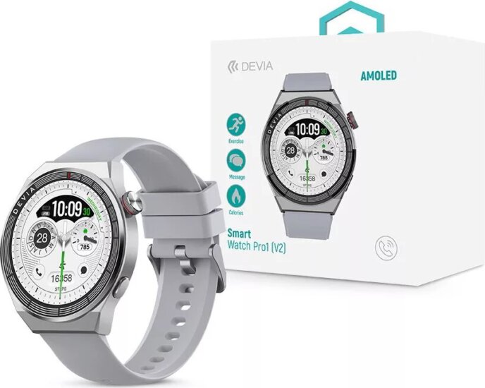 Devia ST111455 Pro1 (V2) AMOLED Okosóra - Ezüst Devia ST111455 Pro1 (V2) AMOLED Okosóra - Ezüst