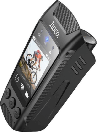 Hoco DV104 Vízálló Kerékpáros Akciókamera 4K 60fps beépített lámpával - Fekete