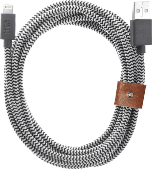 Native Union Apple Lightning - USB-A 2.0 Adat És Töltőkábel 12 Watt 3m - Fekete / Fehér
