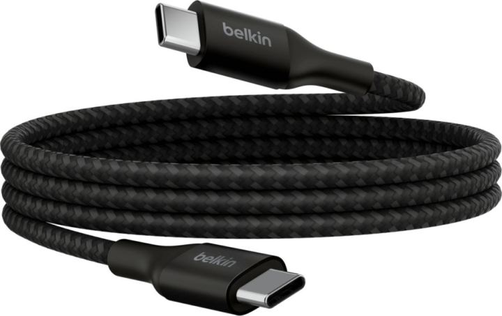 Belkin USB-C Apa - USB-C Apa Fonott Adat és Töltőkábel 240W 2m - Fekete