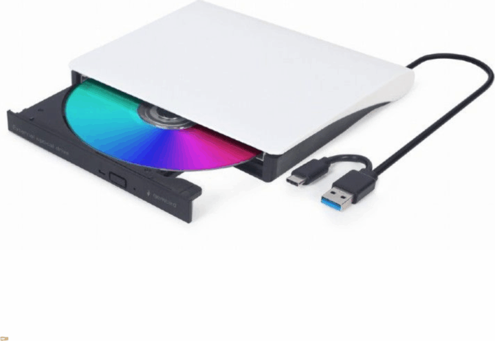 Gembrid Külső USB-A/USB-C DVD író - Fekete/Fehér Gembrid Külső USB-A/USB-C DVD író - Fekete/Fehér
