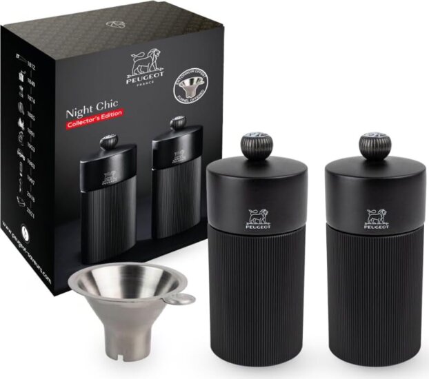 Peugeot Line Night Chic LINE PM&SM Manuális Só- és borsőrlő szett 12 cm - Fekete