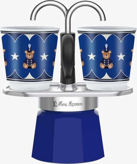 Bialetti MINI Express Joyful Memories 2 személyes Kotyogós kávéfőző - Kék mintás