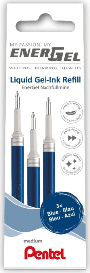 Pentel EnerGel zselés rollerirón betét 0.35mm - Kék (3 db/csomag)