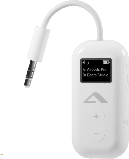Alogic SkySound Bluetooth 5.2 Aux Audio Transmitter adó Adapter - Fehér