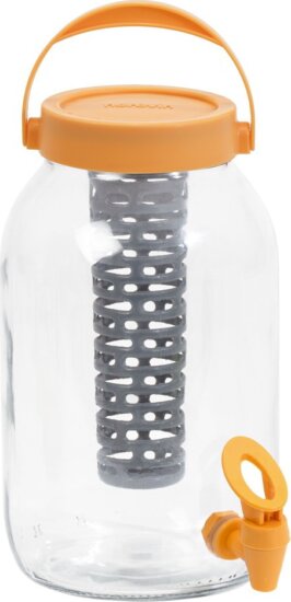 Iris 137700-756 Üveg italadagoló gyümölcstartóval 3L - Barack