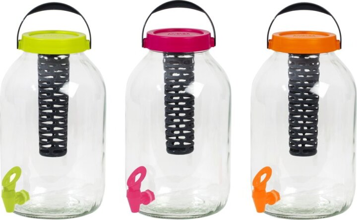 Iris 137701-760 Üveg italadagoló gyümölcstartóval 5L - Narancs / Bíbor / Zöld Iris 137701-760 Üveg italadagoló gyümölcstartóval 5L - Narancs / Bíbor / Zöld