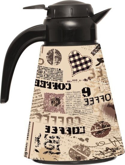 Iris Coffe Kúp alakú vákuum kancsó 1,2L - Fekete mintás Iris Coffe Kúp alakú vákuum kancsó 1,2L - Fekete mintás