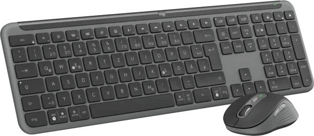 Logitech MK950 Signature Wireless Bluetooth Slim Billentyűzet Német (DE) + Egér - Fekete
