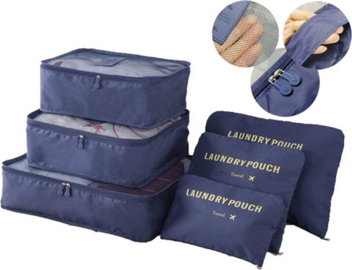 Iris 5029 Bőrönd csomag rendszerező készlet 6 darab - Kék